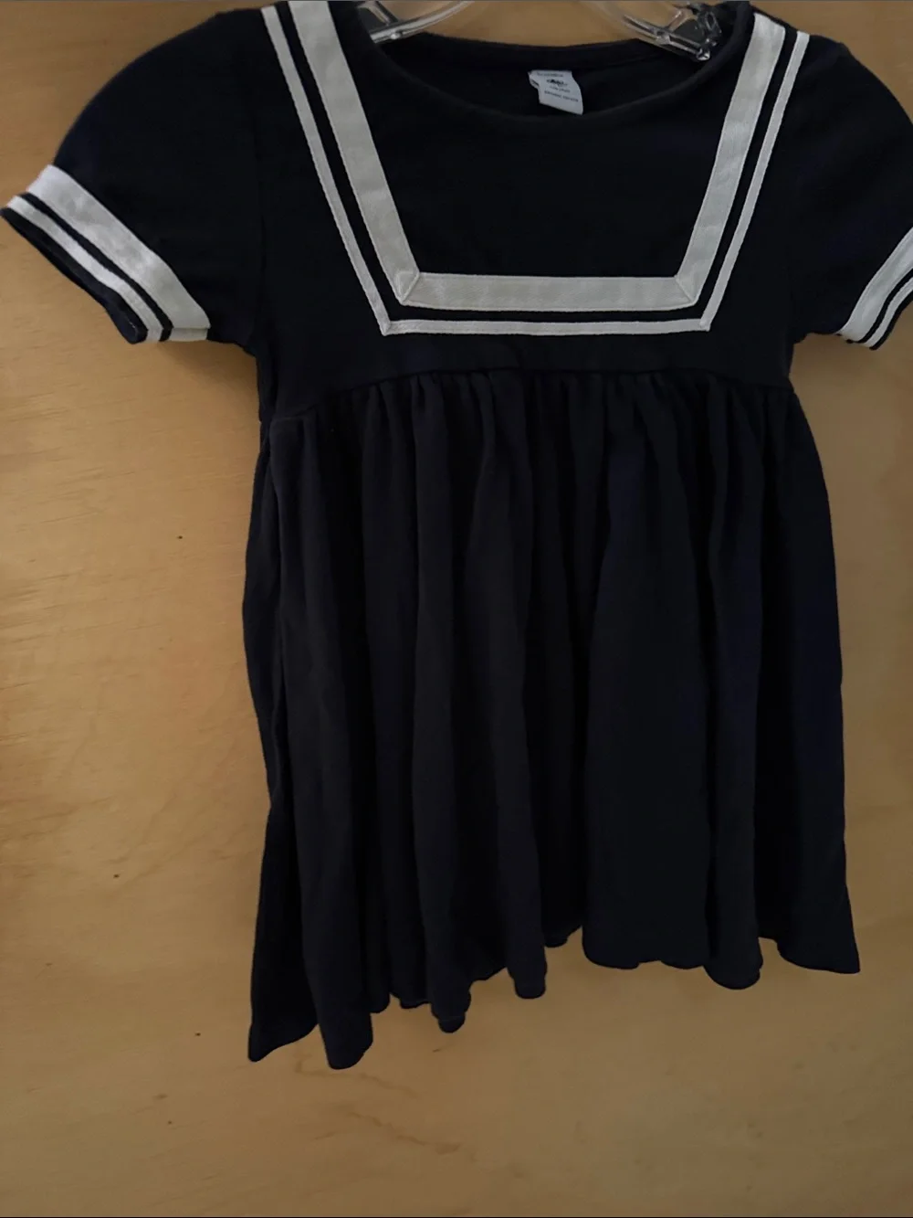 Petit Bateau Navy Dress with White Trim Organic Cotton size 5